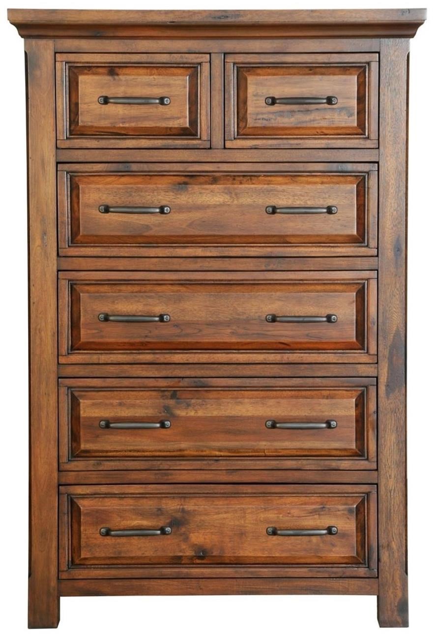 Napa Furniture Designs Hill Crest Rustic 6 Drawer Chest with Full